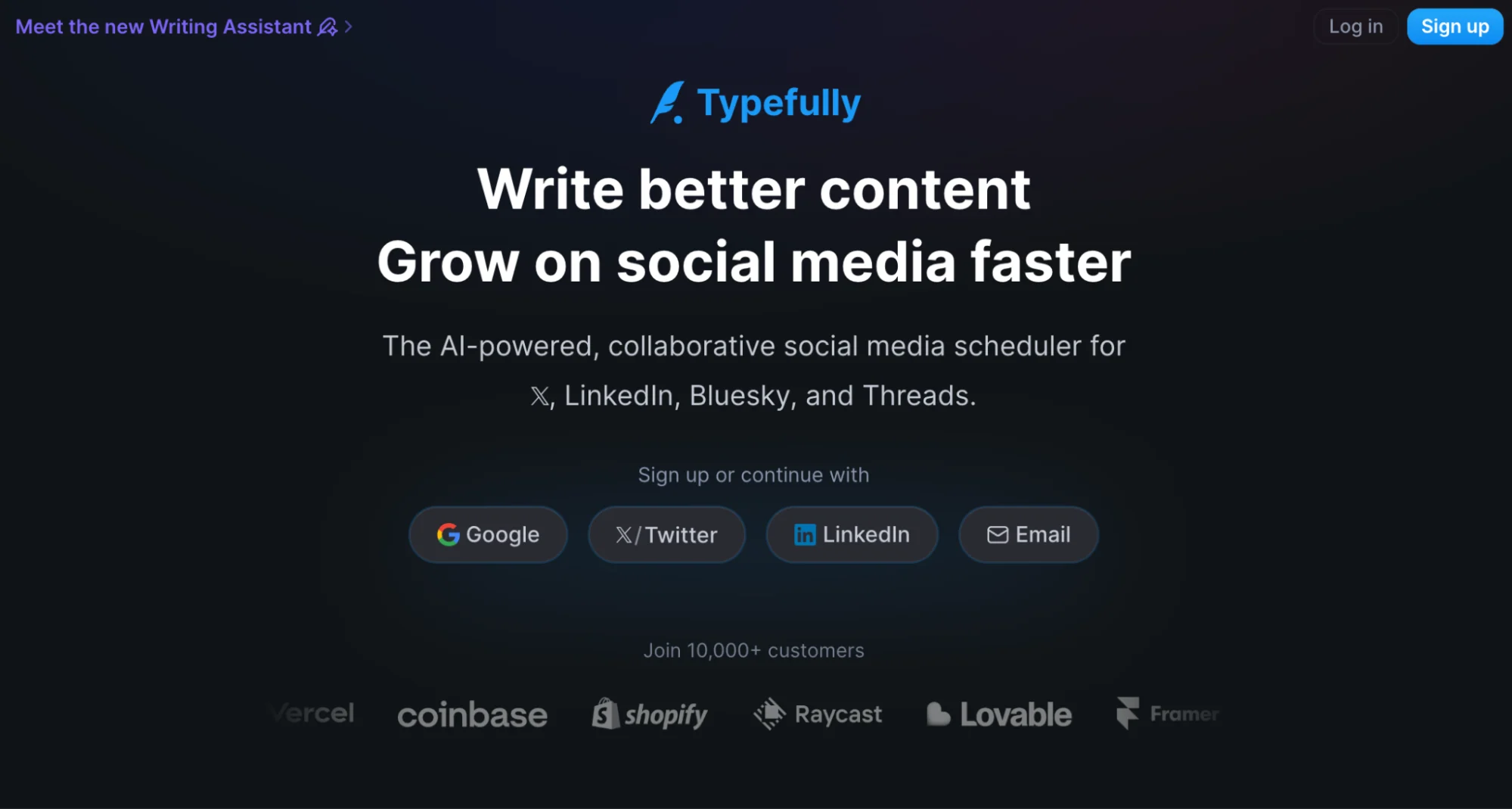 Typefully homepage