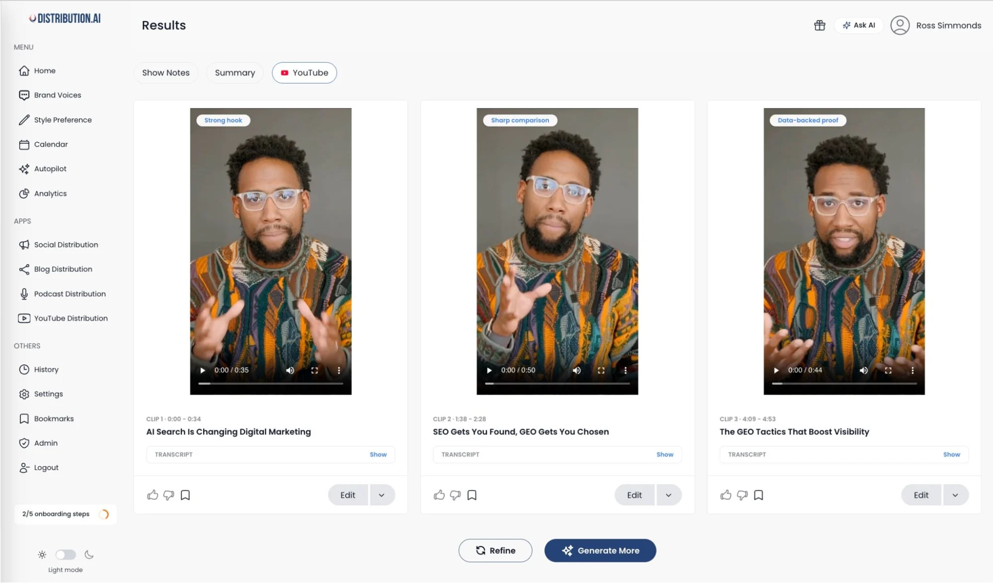 Distribution.ai’s video repurposing engine