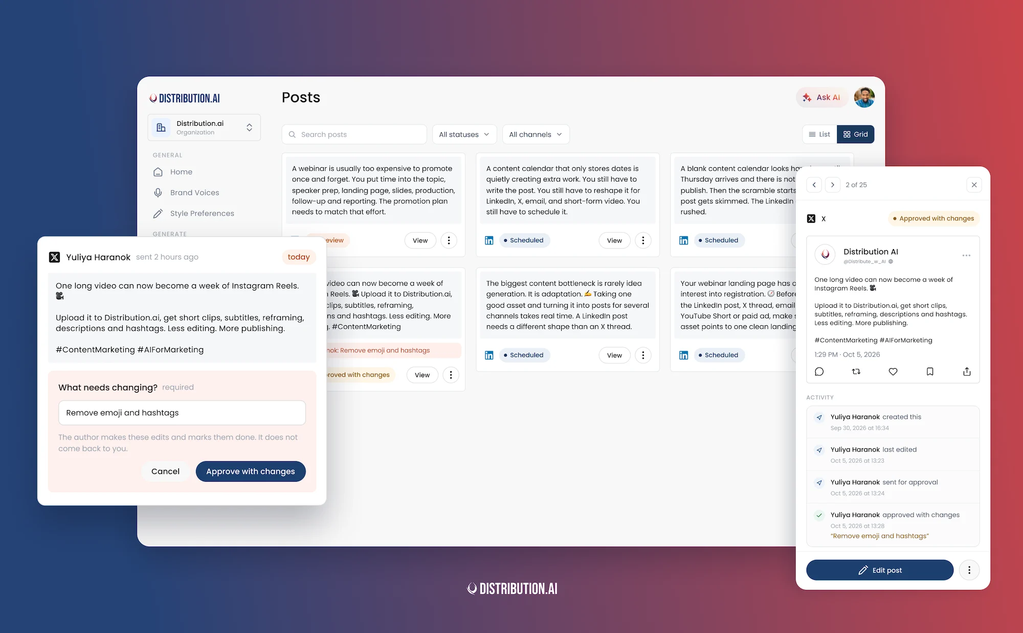 Content Approval Workflow on Distribuiton.ai